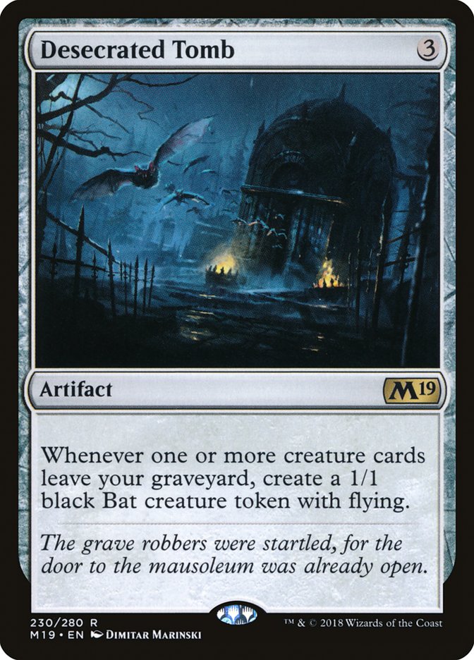 This Is An Image Of The Magic The Gathering Card Desecrated Tomb From The Set Core Set 2019 - Designed By Artist Dimitar Marinski