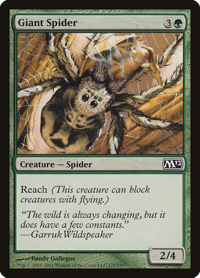 This Is An Image Of The Magic The Gathering Card Giant Spider From The Set Dominaria Remastered - Designed By Artist Randy Gallegos