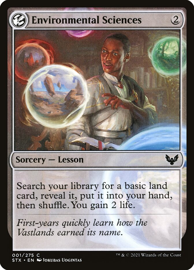 This Is An Image Of The Magic The Gathering Card Environmental Sciences From The Set Strixhaven: School of Mages - Designed By Artist Jokubas Uogintas
