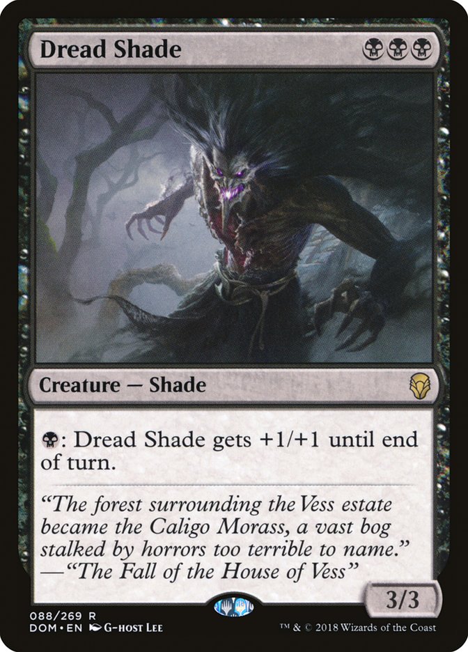 This Is An Image Of The Magic The Gathering Card Dread Shade From The Set Dominaria - Designed By Artist G-host Lee