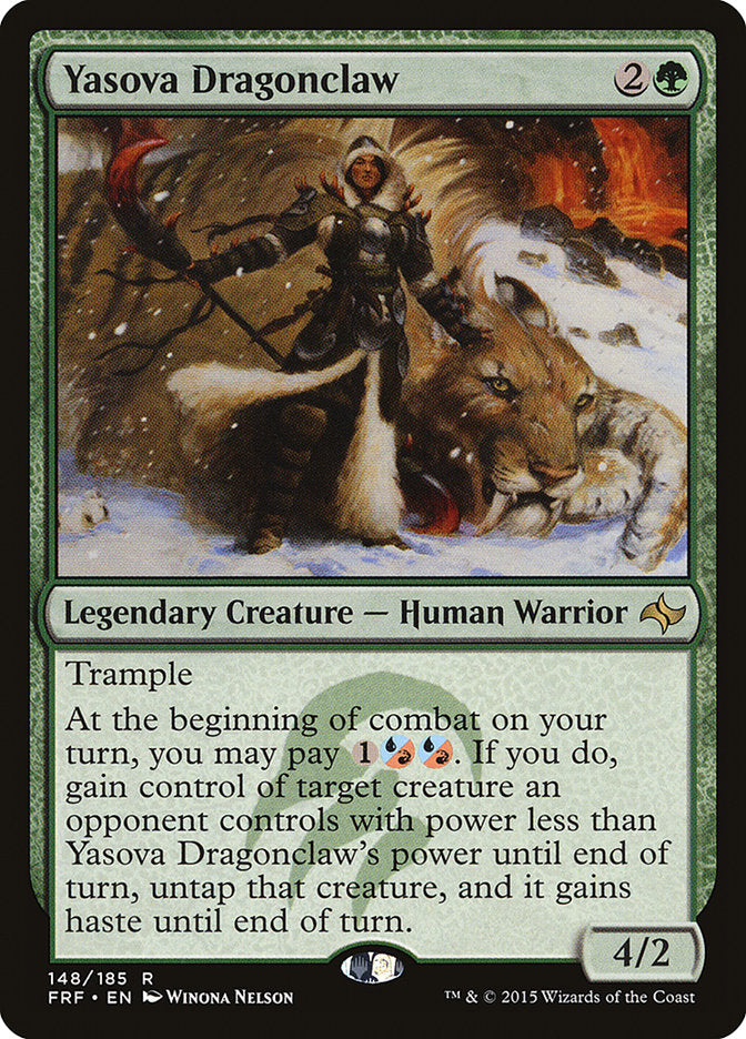 This Is An Image Of The Magic The Gathering Card Yasova Dragonclaw From The Set Fate Reforged - Designed By Artist Winona Nelson