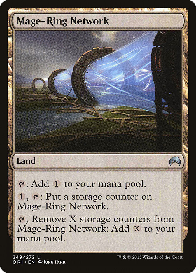 This Is An Image Of The Magic The Gathering Card Mage-Ring Network From The Set Commander Masters - Designed By Artist Jung Park