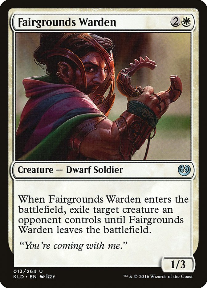 This Is An Image Of The Magic The Gathering Card Fairgrounds Warden From The Set Kaladesh - Designed By Artist Izzy
