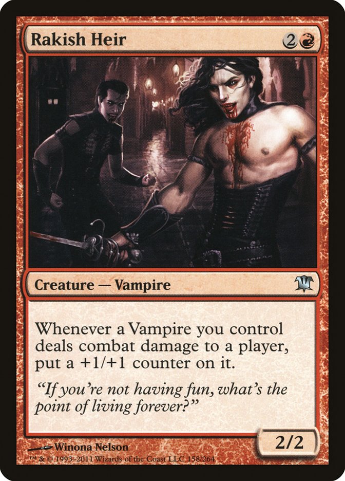 This Is An Image Of The Magic The Gathering Card Rakish Heir From The Set Crimson Vow Commander - Designed By Artist Winona Nelson