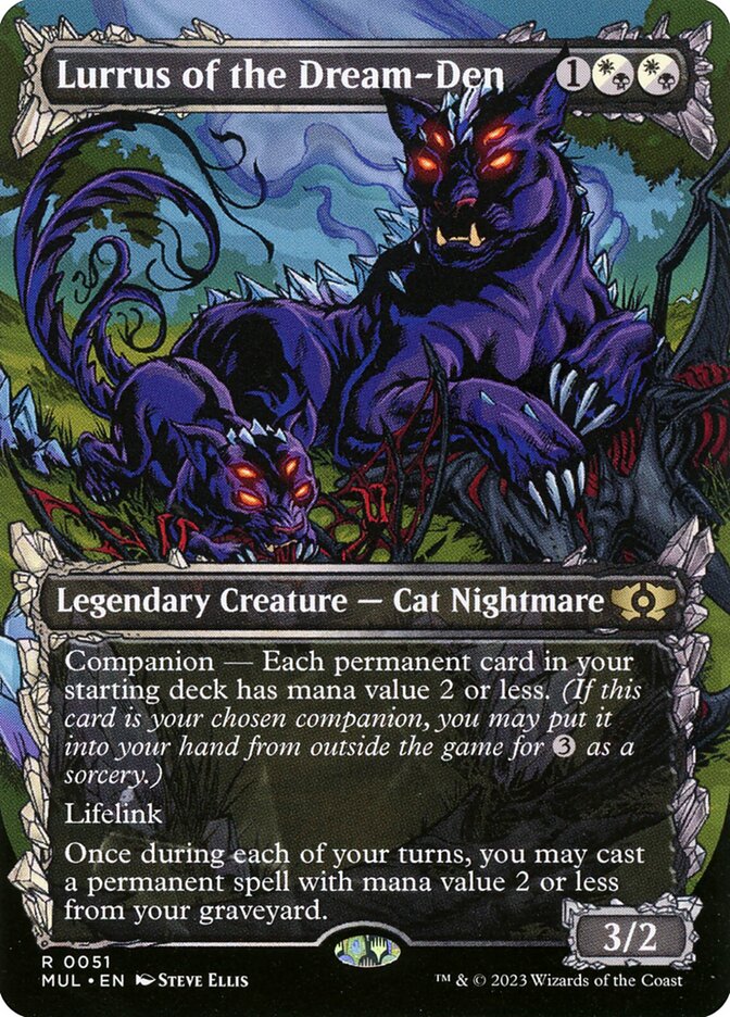 This Is An Image Of The Magic The Gathering Card Lurrus of the Dream-Den From The Set Ikoria: Lair of Behemoths - Designed By Artist Slawomir Maniak