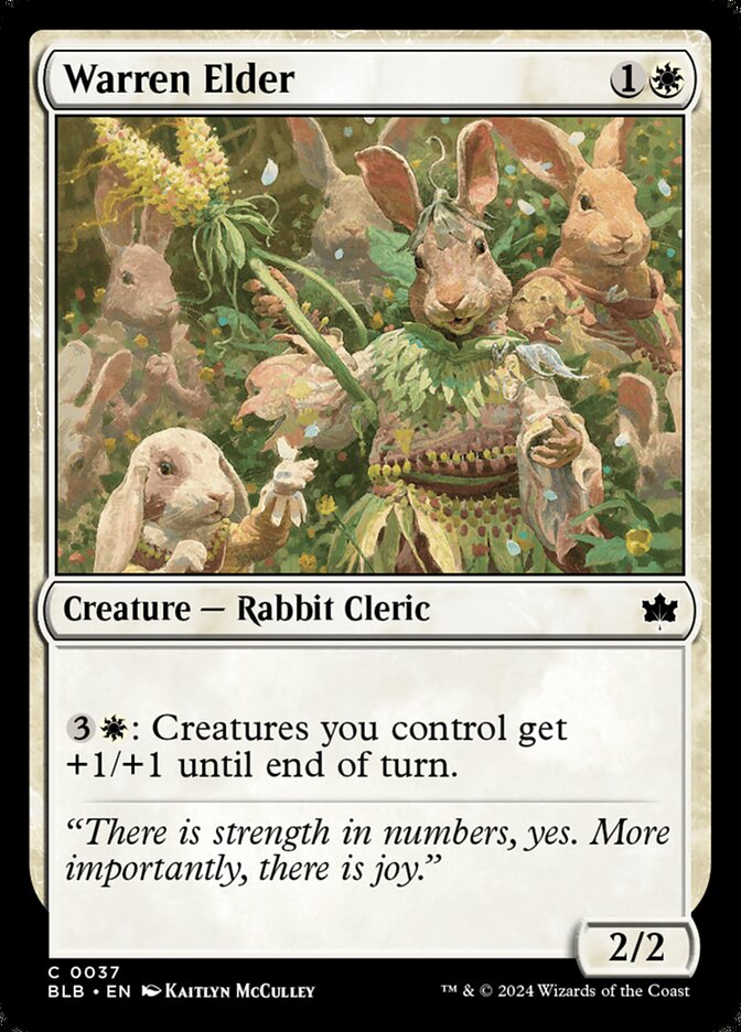 This Is An Image Of The Magic The Gathering Card Warren Elder From The Set Bloomburrow - Designed By Artist Kaitlyn McCulley