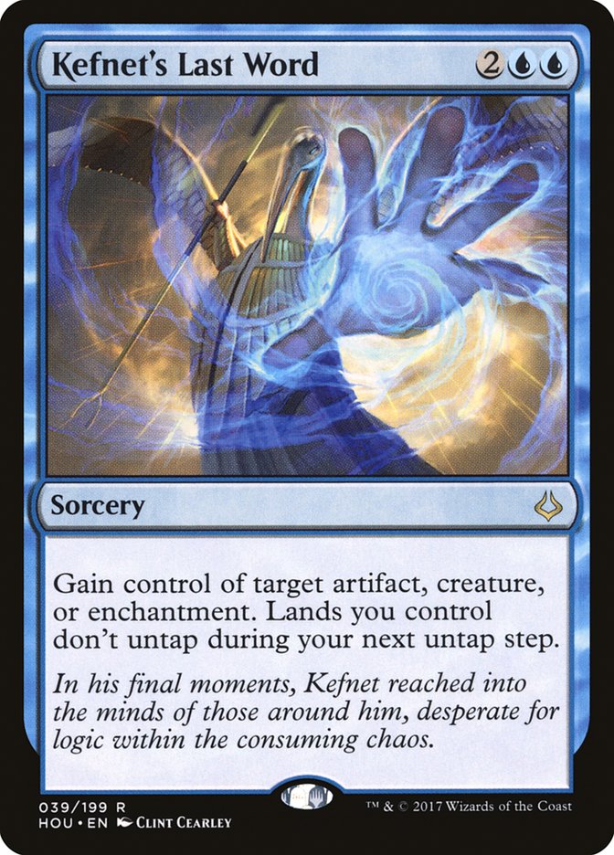 This Is An Image Of The Magic The Gathering Card Kefnet's Last Word From The Set Hour of Devastation - Designed By Artist Clint Cearley