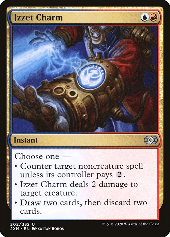 This Is An Image Of The Magic The Gathering Card Izzet Charm From The Set Ravnica Remastered - Designed By Artist Zoltan Boros