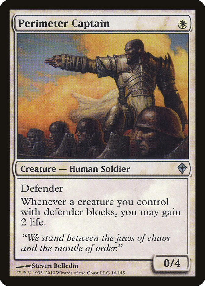 This Is An Image Of The Magic The Gathering Card Perimeter Captain From The Set Worldwake - Designed By Artist Steven Belledin