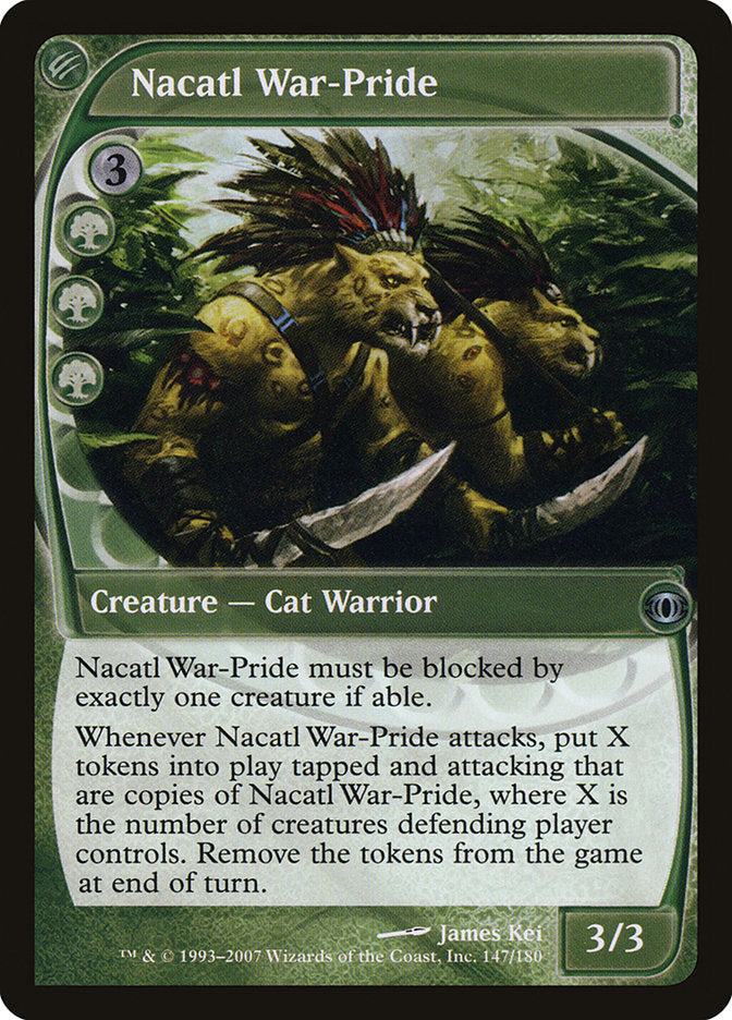 This Is An Image Of The Magic The Gathering Card Nacatl War-Pride From The Set Future Sight - Designed By Artist James Kei