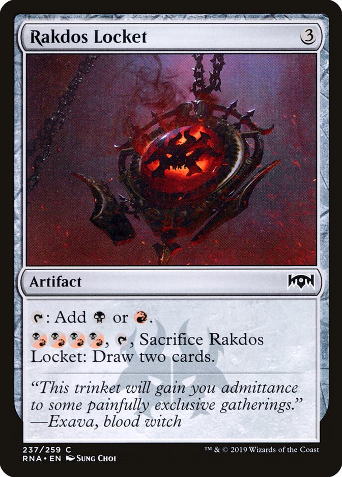 This Is An Image Of The Magic The Gathering Card Rakdos Locket From The Set Commander 2019 - Designed By Artist Sung Choi