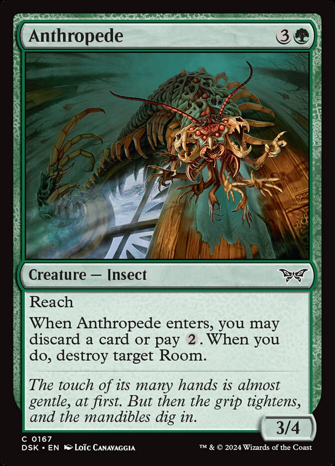 This Is An Image Of The Magic The Gathering Card Anthropede From The Set Duskmourn: House of Horror - Designed By Artist Loïc Canavaggia
