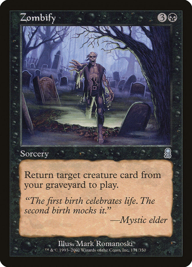 This Is An Image Of The Magic The Gathering Card Zombify From The Set Foundations - Designed By Artist Jason A. Engle