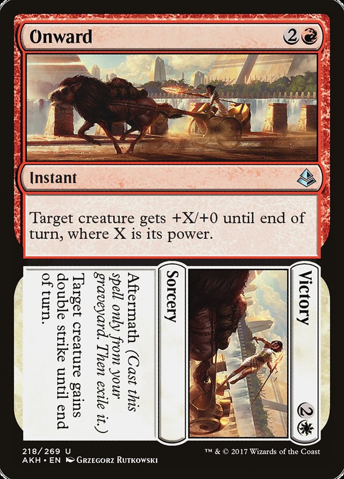 This Is An Image Of The Magic The Gathering Card Onward // Victory From The Set Amonkhet - Designed By Artist Grzegorz Rutkowski