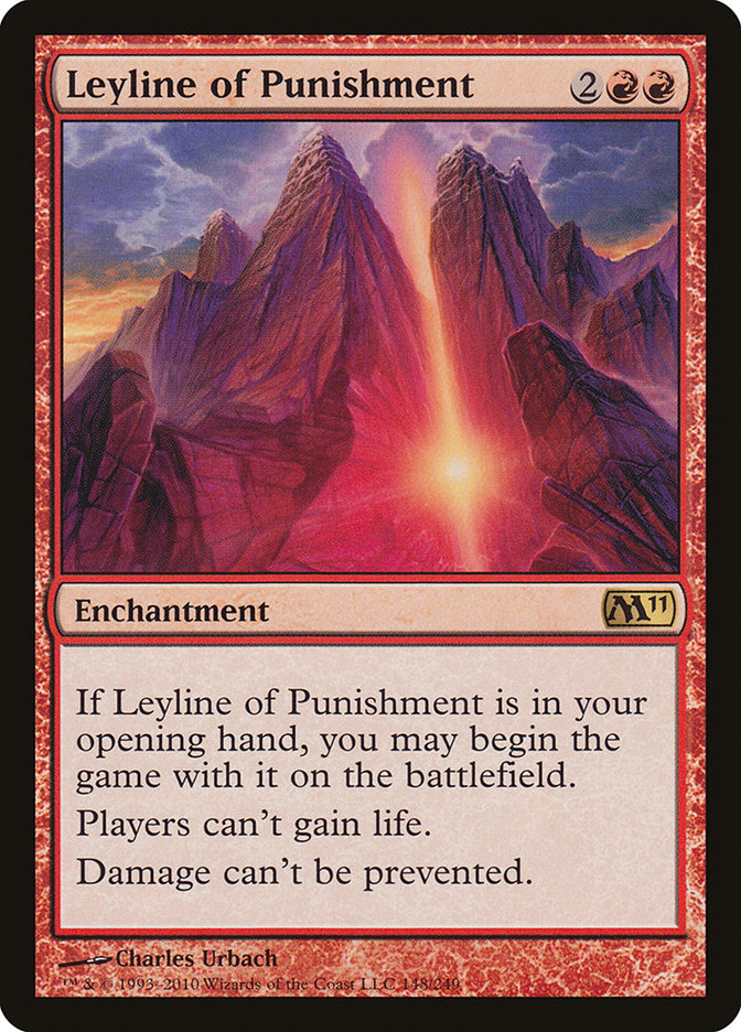 This Is An Image Of The Magic The Gathering Card Leyline of Punishment From The Set Magic 2011 - Designed By Artist Charles Urbach