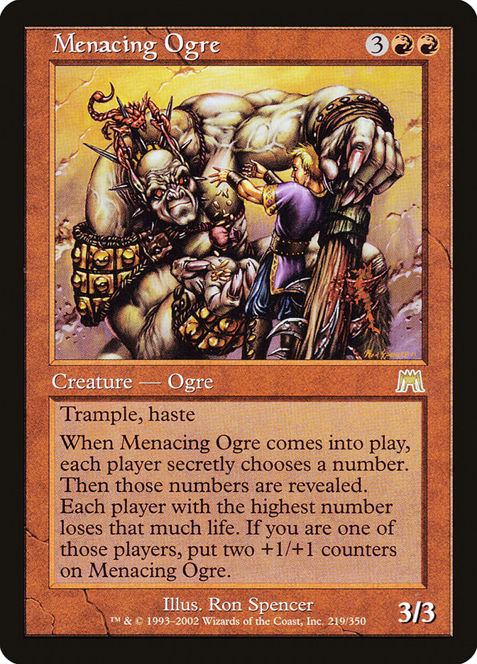 This Is An Image Of The Magic The Gathering Card Menacing Ogre From The Set Planechase - Designed By Artist Ron Spencer