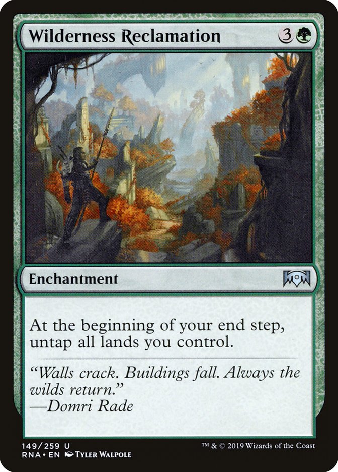 This Is An Image Of The Magic The Gathering Card Wilderness Reclamation From The Set Duskmourn: House of Horror Commander - Designed By Artist Tyler Walpole