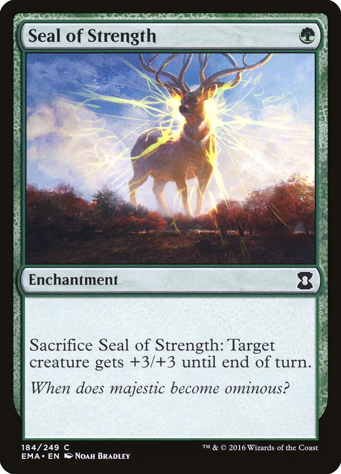 This Is An Image Of The Magic The Gathering Card Seal of Strength From The Set Eternal Masters - Designed By Artist Noah Bradley