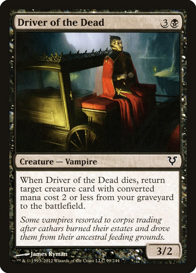 This Is An Image Of The Magic The Gathering Card Driver of the Dead From The Set Foundations - Designed By Artist James Ryman