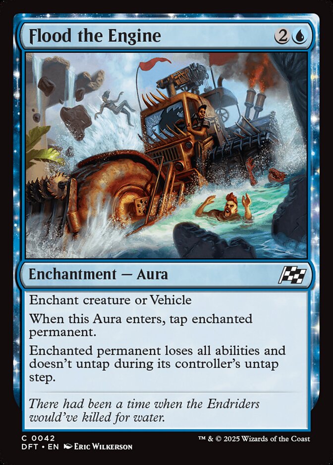 This Is An Image Of The Magic The Gathering Card Flood the Engine From The Set Aetherdrift - Designed By Artist Eric Wilkerson