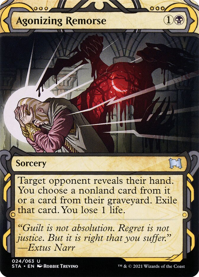 This Is An Image Of The Magic The Gathering Card Agonizing Remorse From The Set Theros Beyond Death - Designed By Artist Wisnu Tan