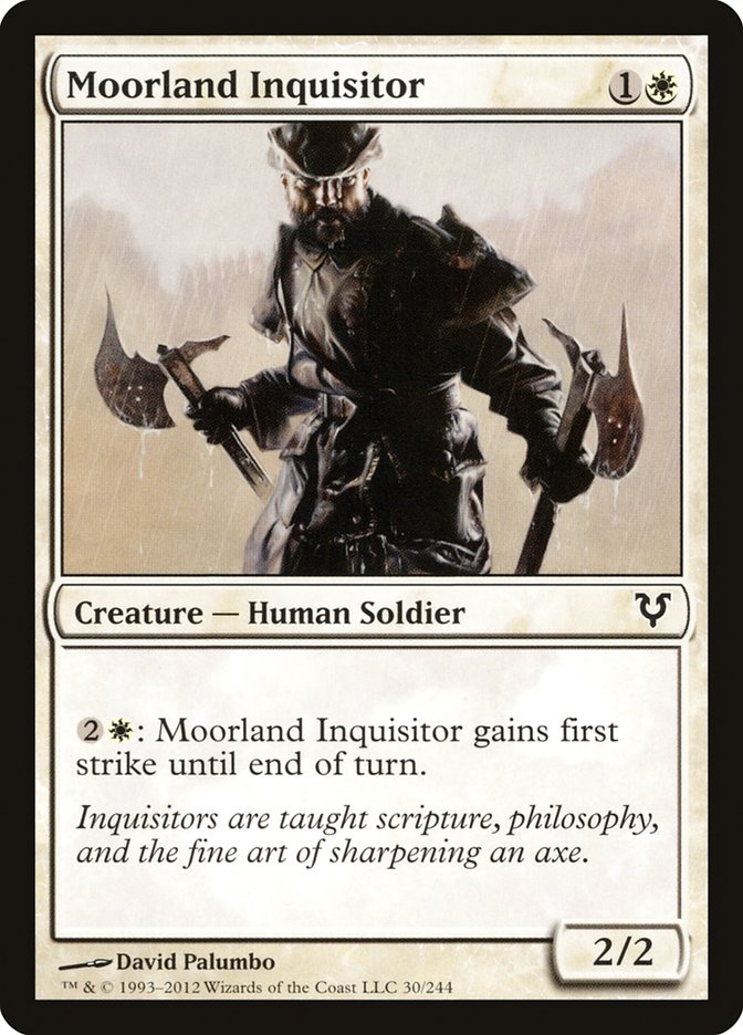 This Is An Image Of The Magic The Gathering Card Moorland Inquisitor From The Set Core Set 2020 - Designed By Artist David Palumbo