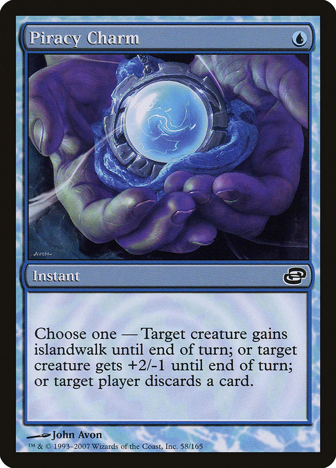 This Is An Image Of The Magic The Gathering Card Piracy Charm From The Set Time Spiral Remastered - Designed By Artist John Avon