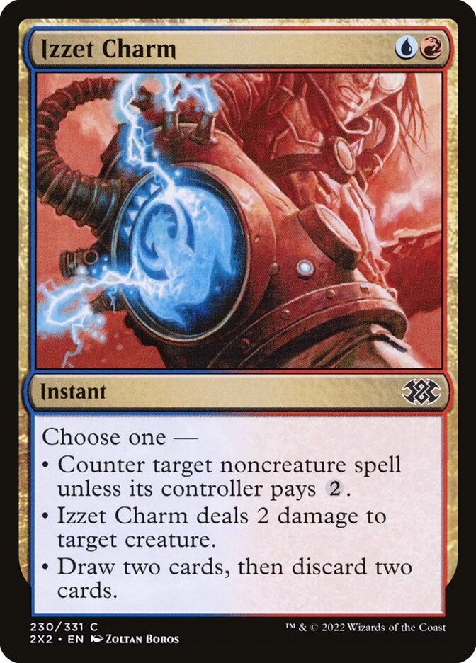 This Is An Image Of The Magic The Gathering Card Izzet Charm From The Set Ravnica Remastered - Designed By Artist Zoltan Boros