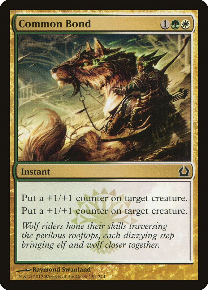 This Is An Image Of The Magic The Gathering Card Common Bond From The Set Return to Ravnica - Designed By Artist Raymond Swanland