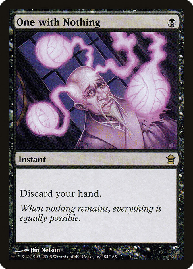 This Is An Image Of The Magic The Gathering Card One with Nothing From The Set Saviors of Kamigawa - Designed By Artist Jim Nelson