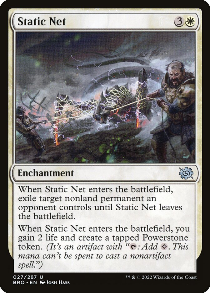 This Is An Image Of The Magic The Gathering Card Static Net From The Set The Brothers' War - Designed By Artist Josh Hass