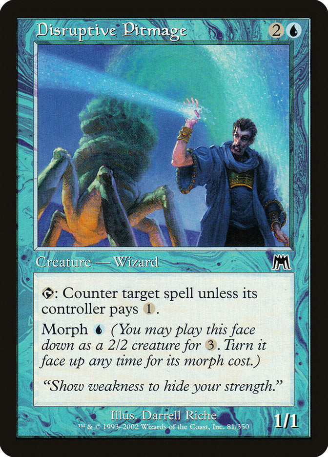 This Is An Image Of The Magic The Gathering Card Disruptive Pitmage From The Set Onslaught - Designed By Artist Darrell Riche