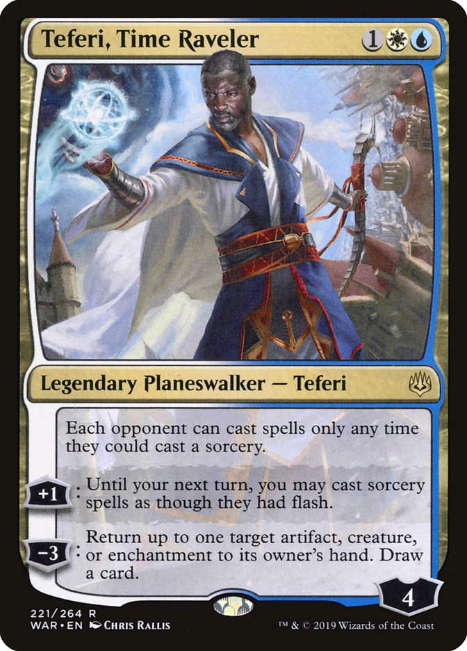 This Is An Image Of The Magic The Gathering Card Teferi, Time Raveler From The Set Ravnica Remastered - Designed By Artist Chris Rallis