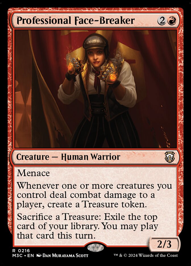 This Is An Image Of The Magic The Gathering Card Professional Face-Breaker From The Set Streets of New Capenna - Designed By Artist Dan Murayama Scott