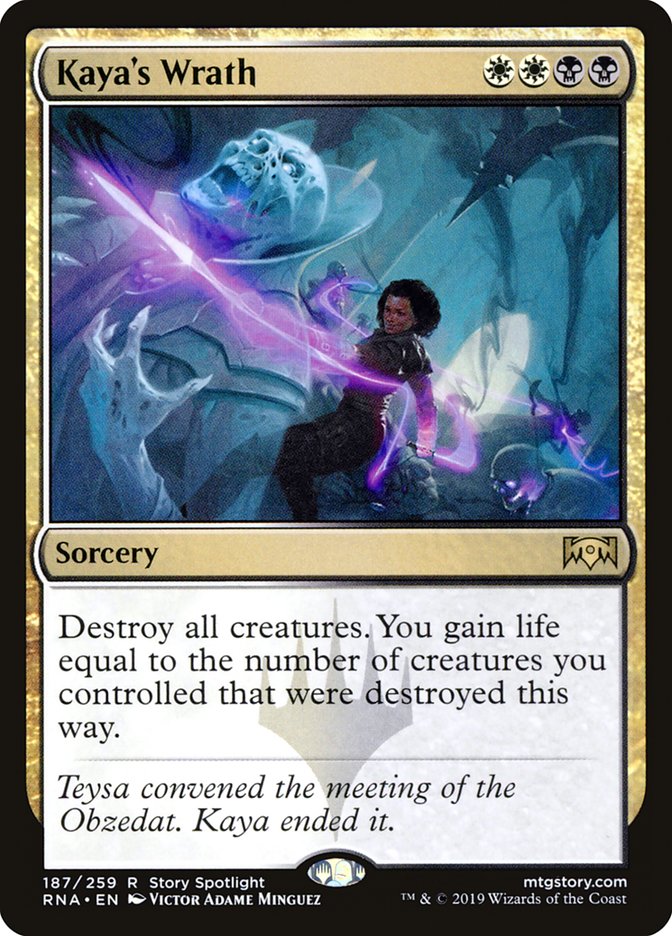 This Is An Image Of The Magic The Gathering Card Kaya's Wrath From The Set Dominaria United Commander - Designed By Artist Victor Adame Minguez