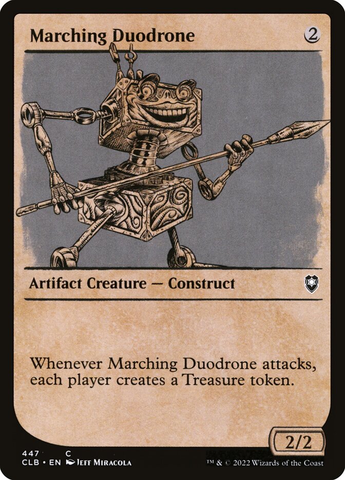 This Is An Image Of The Magic The Gathering Card Marching Duodrone From The Set Commander Legends: Battle for Baldur's Gate - Designed By Artist Sean Murray