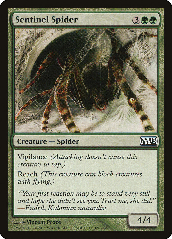 This Is An Image Of The Magic The Gathering Card Sentinel Spider From The Set Commander Legends - Designed By Artist Vincent Proce