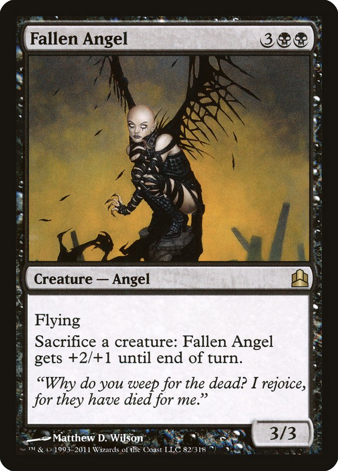 This Is An Image Of The Magic The Gathering Card Fallen Angel From The Set Masters 25 - Designed By Artist Matthew D. Wilson