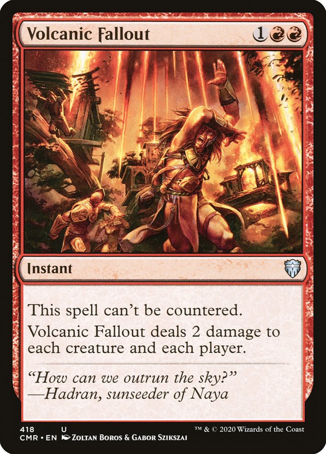 This Is An Image Of The Magic The Gathering Card Volcanic Fallout From The Set Commander Legends - Designed By Artist Zoltan Boros & Gabor Szikszai
