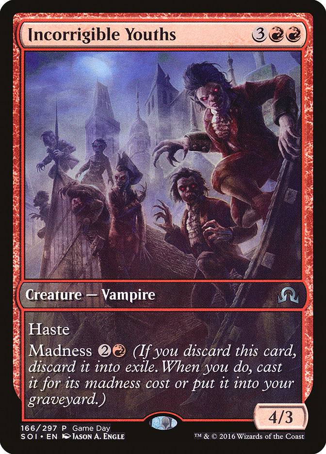 This Is An Image Of The Magic The Gathering Card Incorrigible Youths From The Set Shadows over Innistrad - Designed By Artist Winona Nelson
