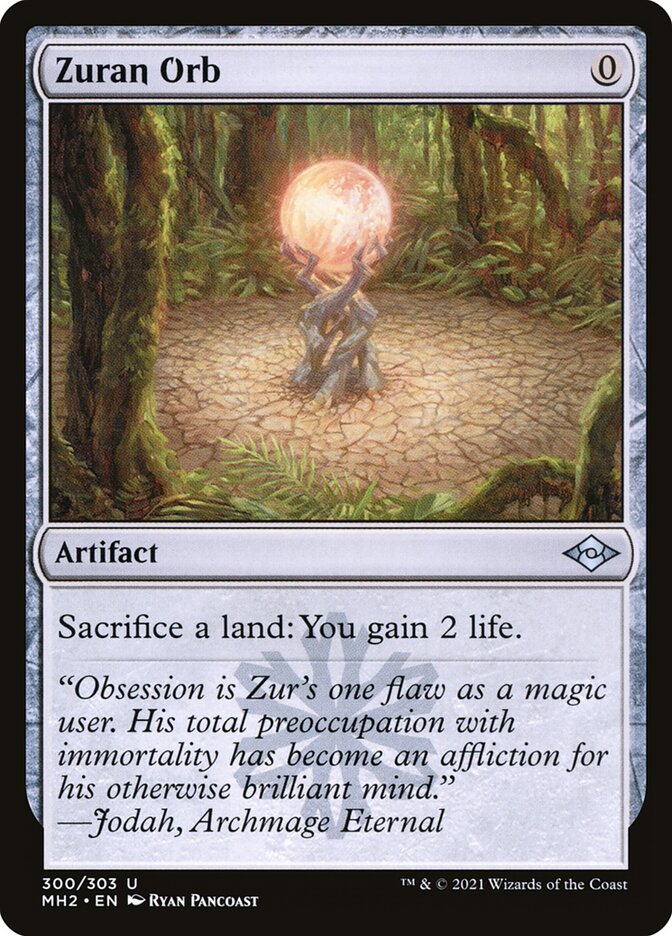 This Is An Image Of The Magic The Gathering Card Zuran Orb From The Set Modern Horizons 2 - Designed By Artist Ryan Pancoast