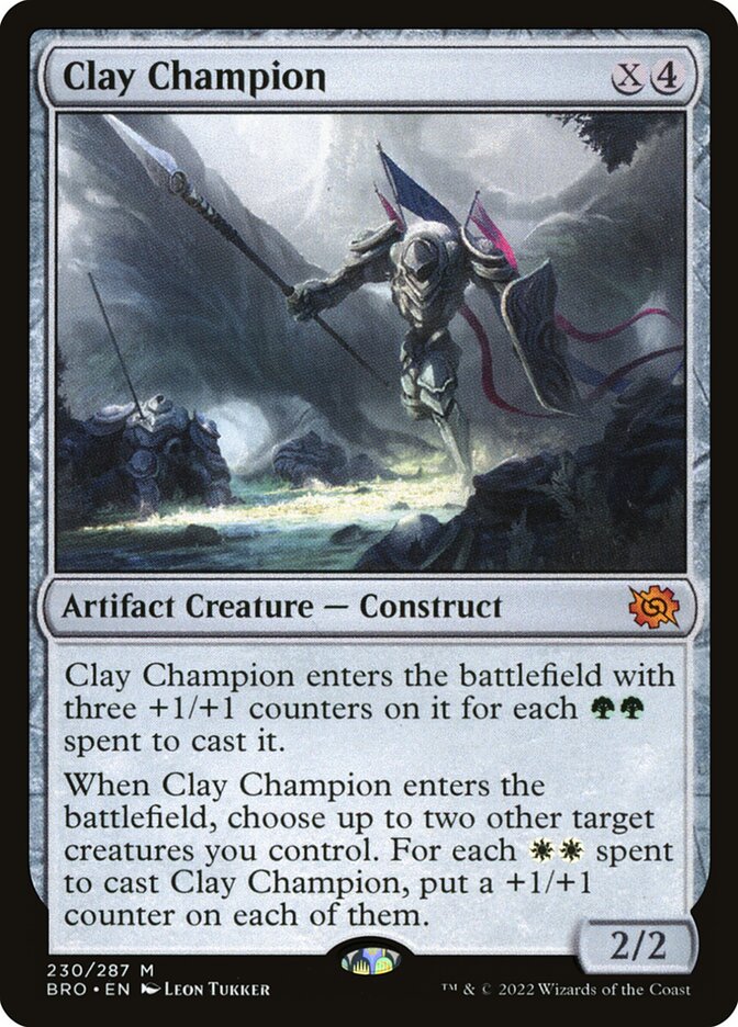 This Is An Image Of The Magic The Gathering Card Clay Champion From The Set The Brothers' War - Designed By Artist Leon Tukker