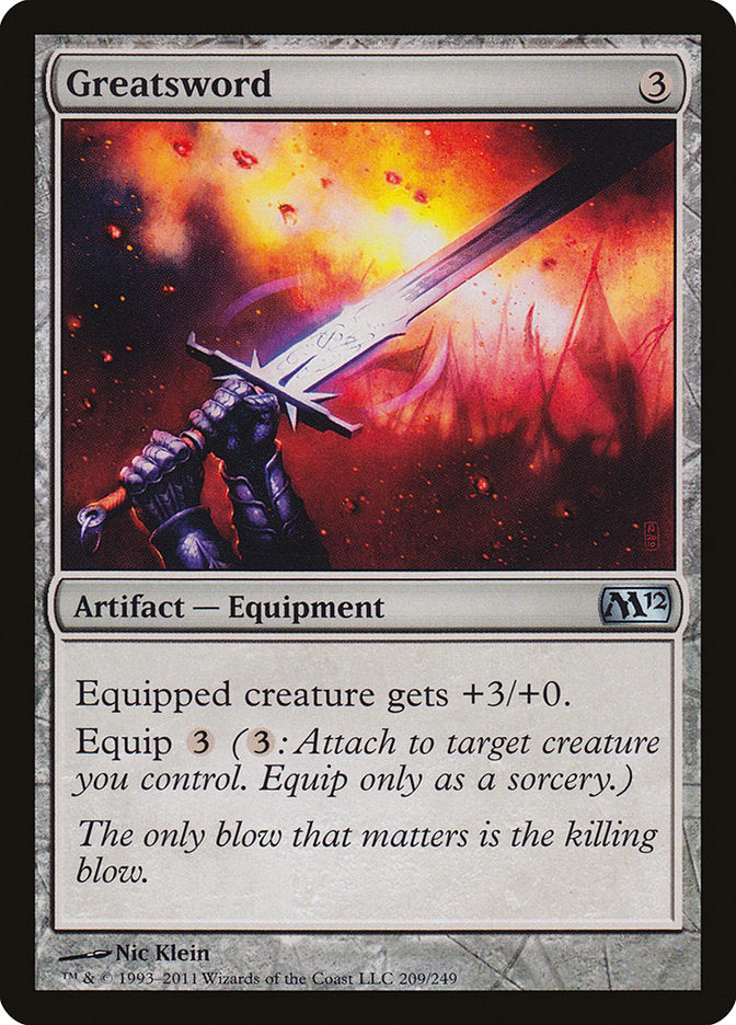 This Is An Image Of The Magic The Gathering Card Greatsword From The Set Magic 2012 - Designed By Artist Nic Klein