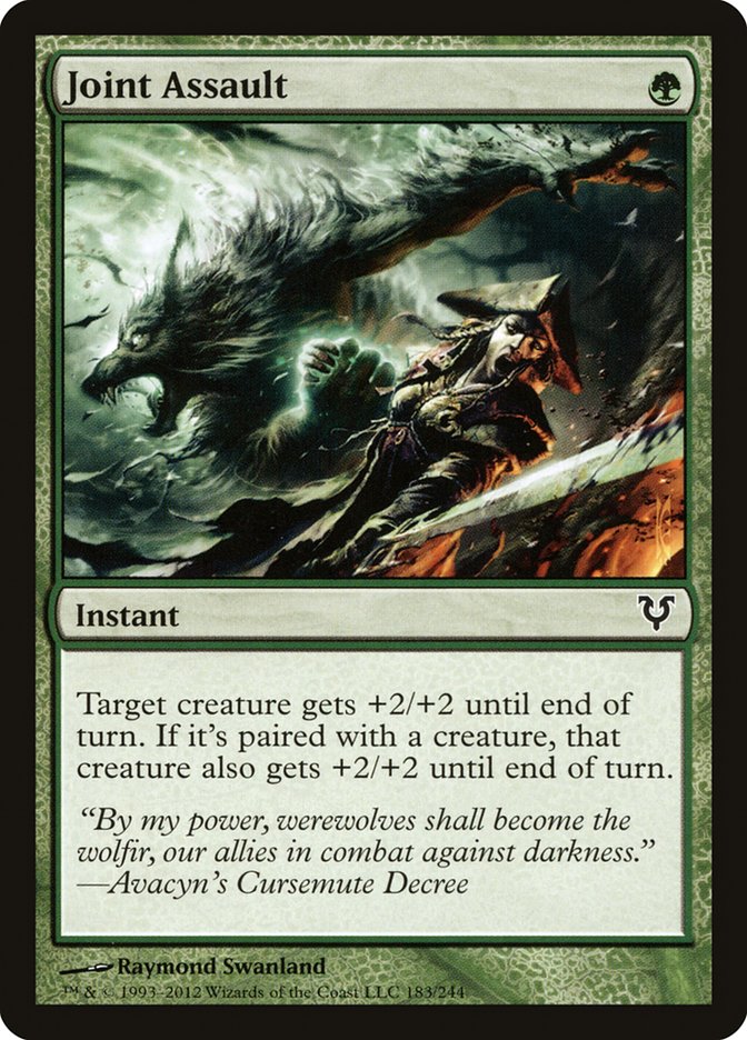 This Is An Image Of The Magic The Gathering Card Joint Assault From The Set Avacyn Restored - Designed By Artist Raymond Swanland