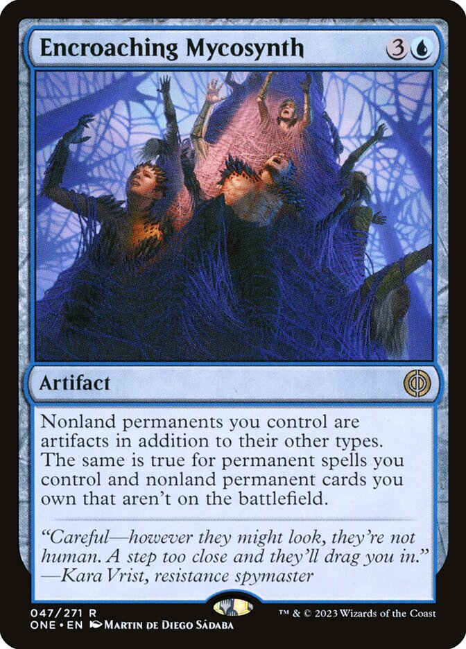 This Is An Image Of The Magic The Gathering Card Encroaching Mycosynth From The Set Phyrexia: All Will Be One - Designed By Artist Martin de Diego Sádaba