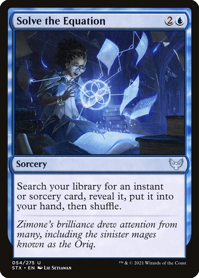 This Is An Image Of The Magic The Gathering Card Solve the Equation From The Set Strixhaven: School of Mages - Designed By Artist Lie Setiawan