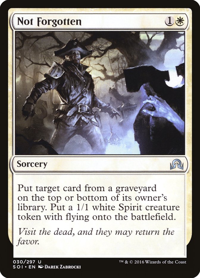 This Is An Image Of The Magic The Gathering Card Not Forgotten From The Set Shadows over Innistrad - Designed By Artist Darek Zabrocki