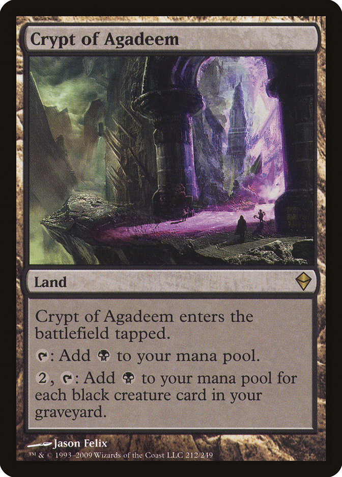 This Is An Image Of The Magic The Gathering Card Crypt of Agadeem From The Set Tarkir: Dragonstorm Commander - Designed By Artist Jason Felix