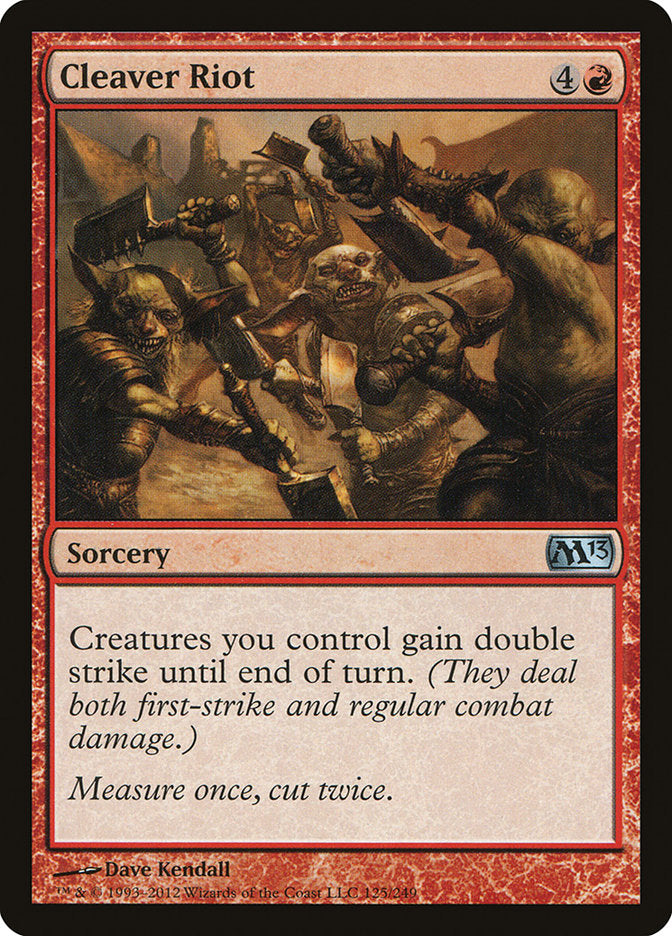 This Is An Image Of The Magic The Gathering Card Cleaver Riot From The Set Duel Decks: Merfolk vs. Goblins - Designed By Artist Dave Kendall