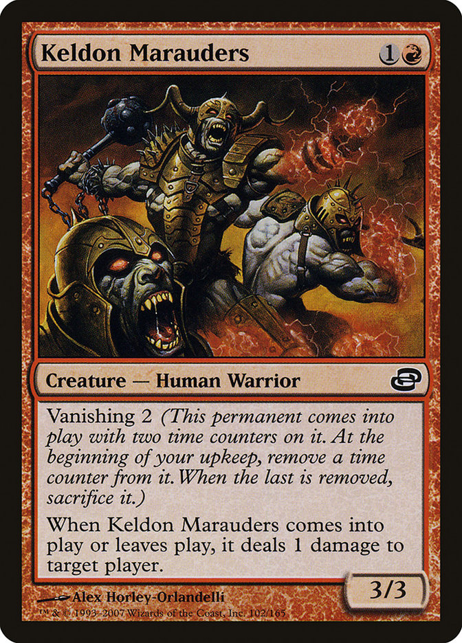 This Is An Image Of The Magic The Gathering Card Keldon Marauders From The Set Eternal Masters - Designed By Artist Alex Horley-Orlandelli